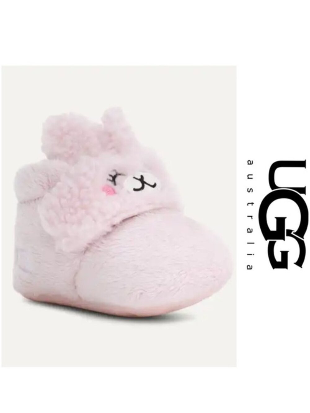 Ugg | Pink Unisex Bixbee Llama Stuffie Faux Fur Booties | Size 02/03